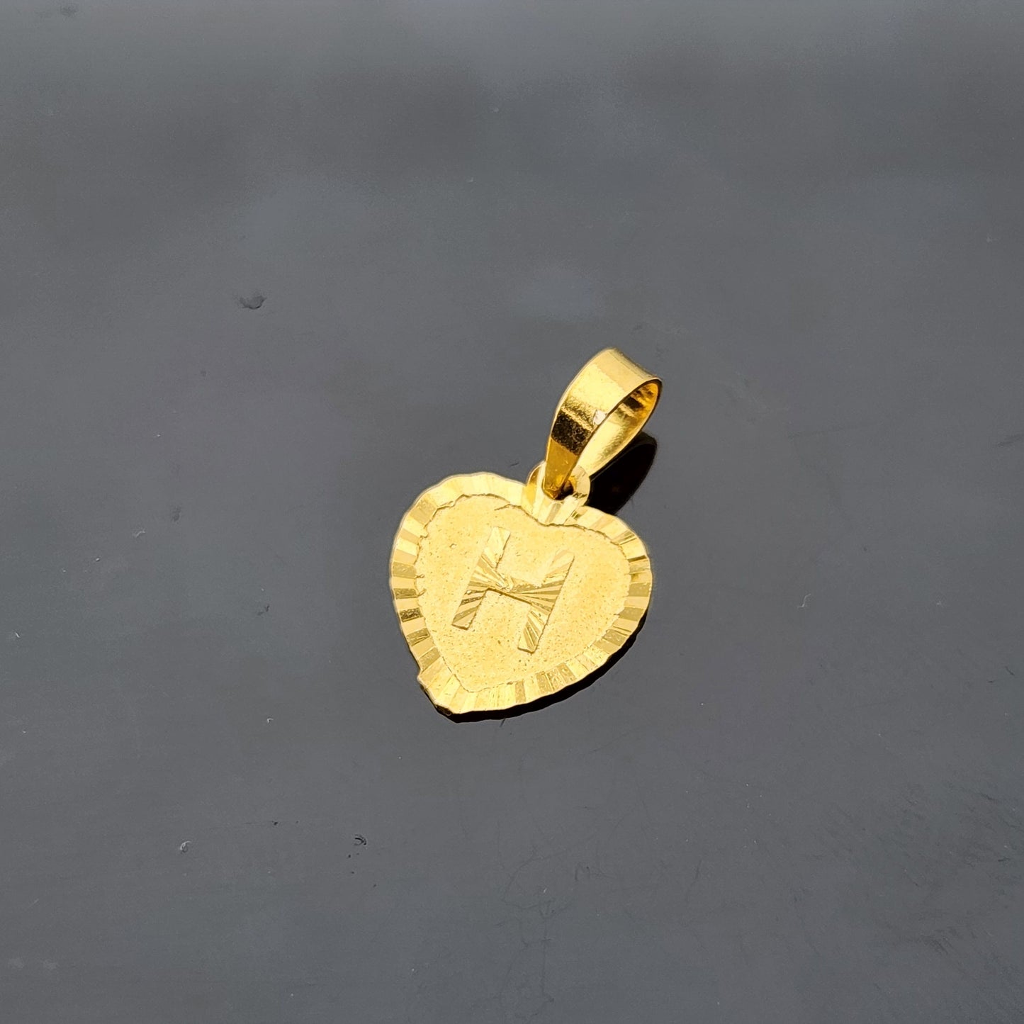 22K Solid Gold Letter Pendant P1585
