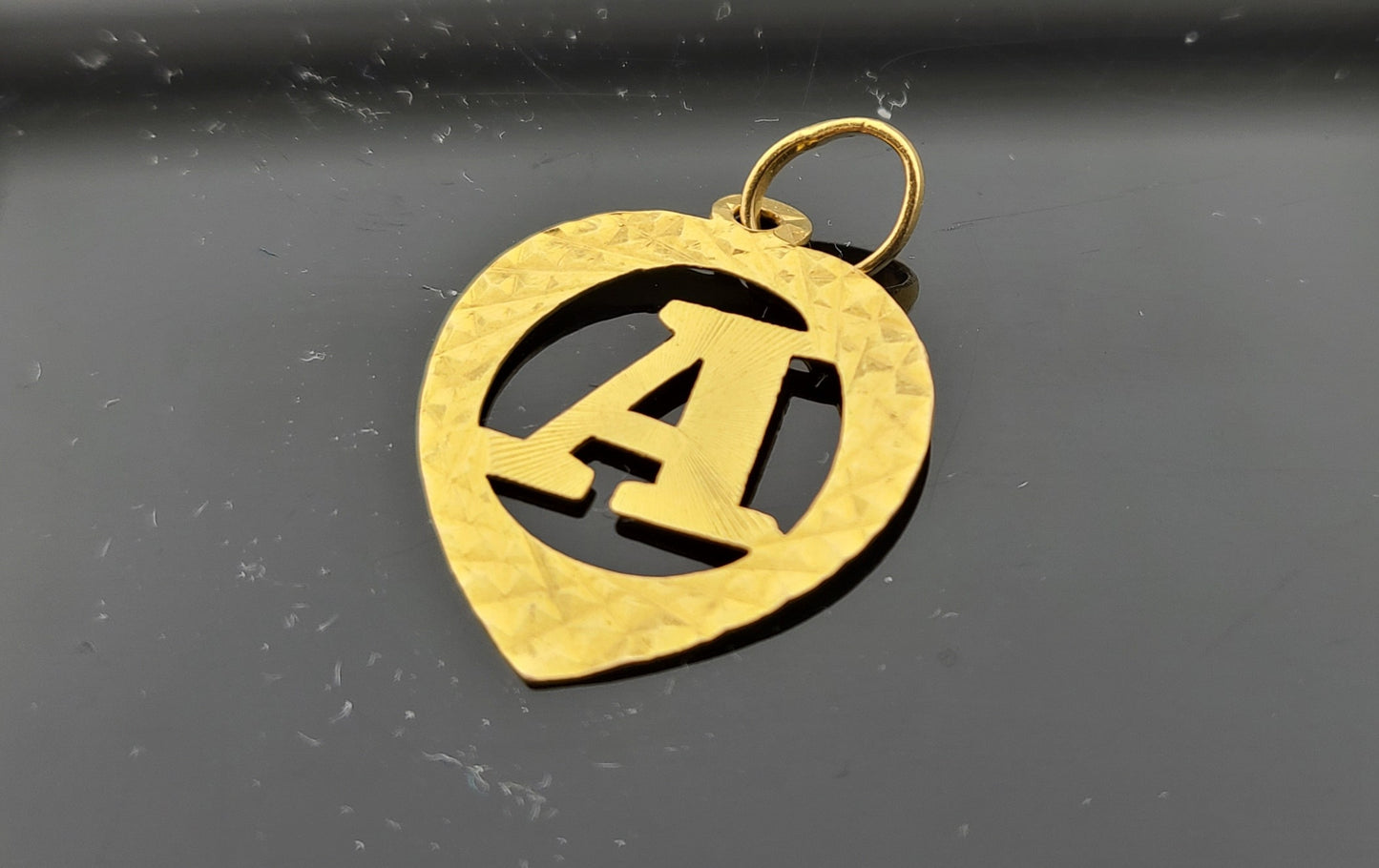 22K Solid Gold Letter Pendant P1632