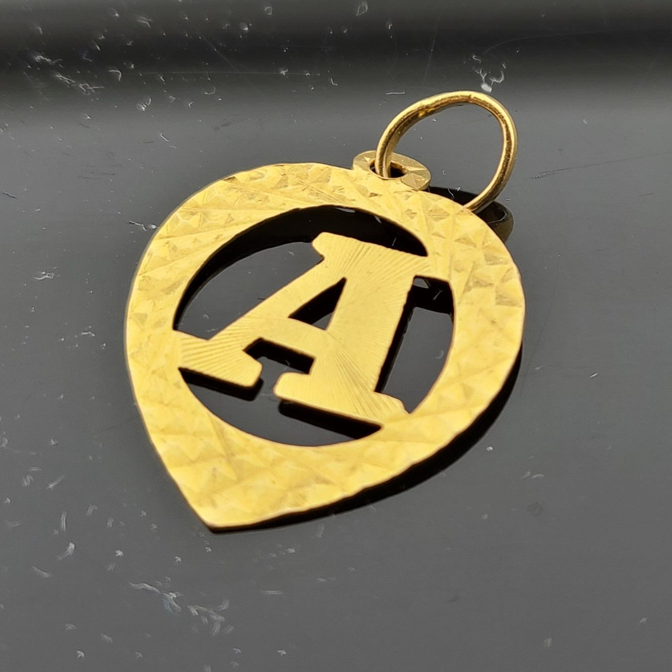 22K Solid Gold Letter Pendant P1632