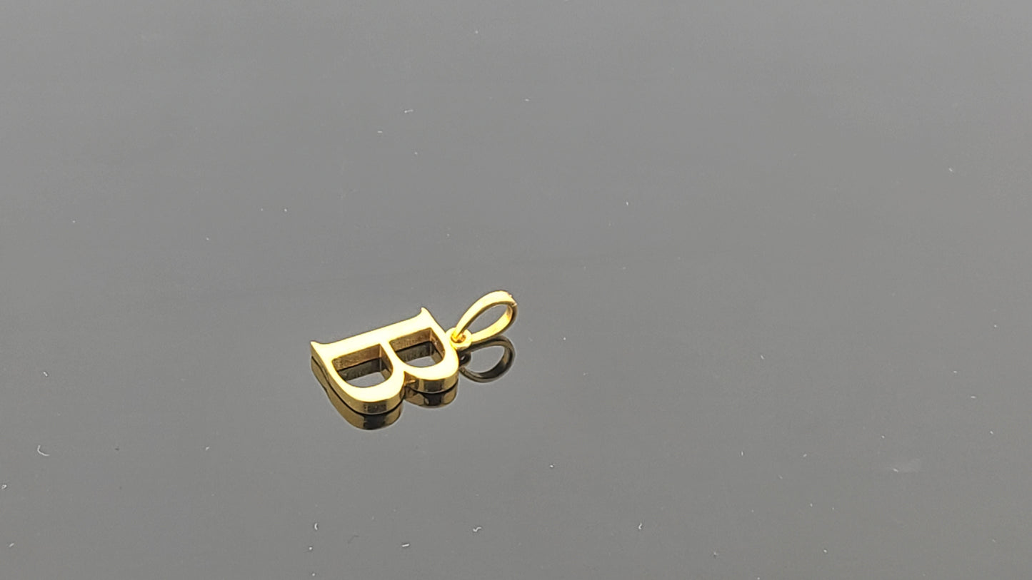 22K Solid Gold Letter Pendant P1638