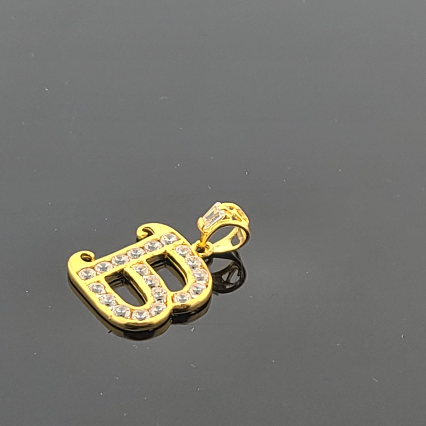 22K Solid Gold Letter Pendant P1639