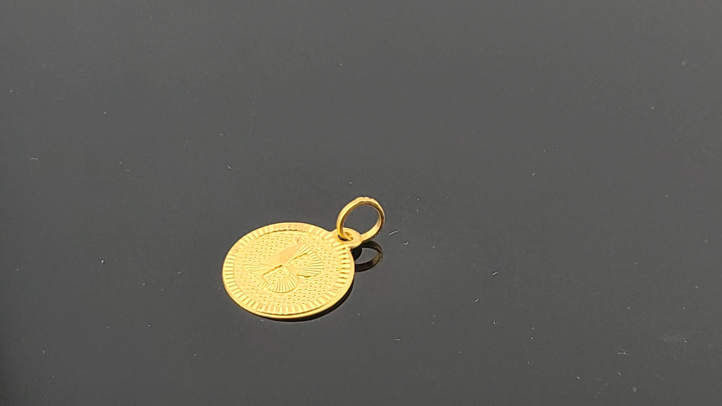 22K Solid Gold Letter Pendant P1641