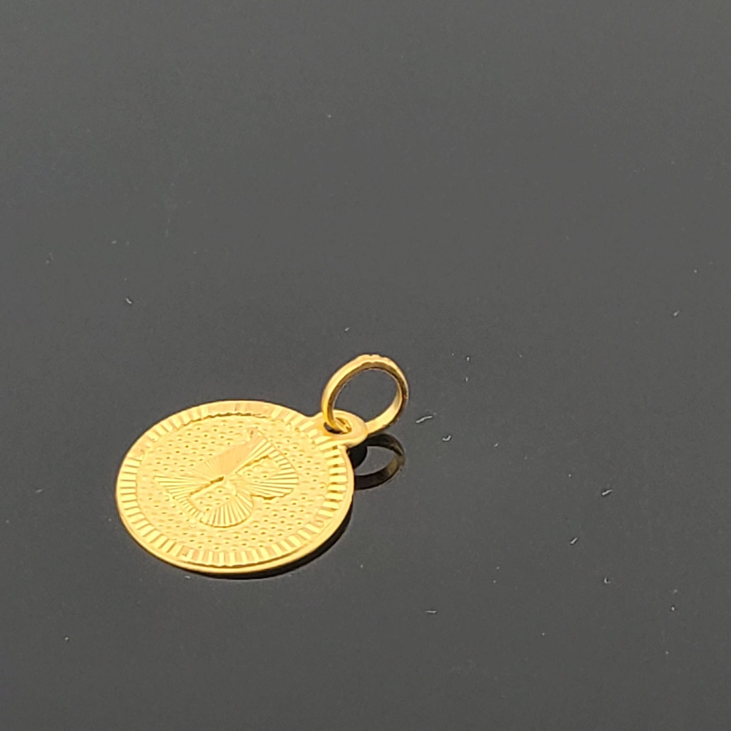 22K Solid Gold Letter Pendant P1641