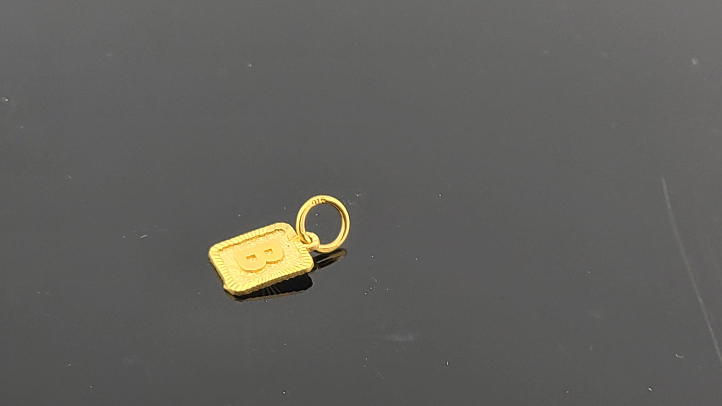 22K Solid Gold Letter Pendant P1645