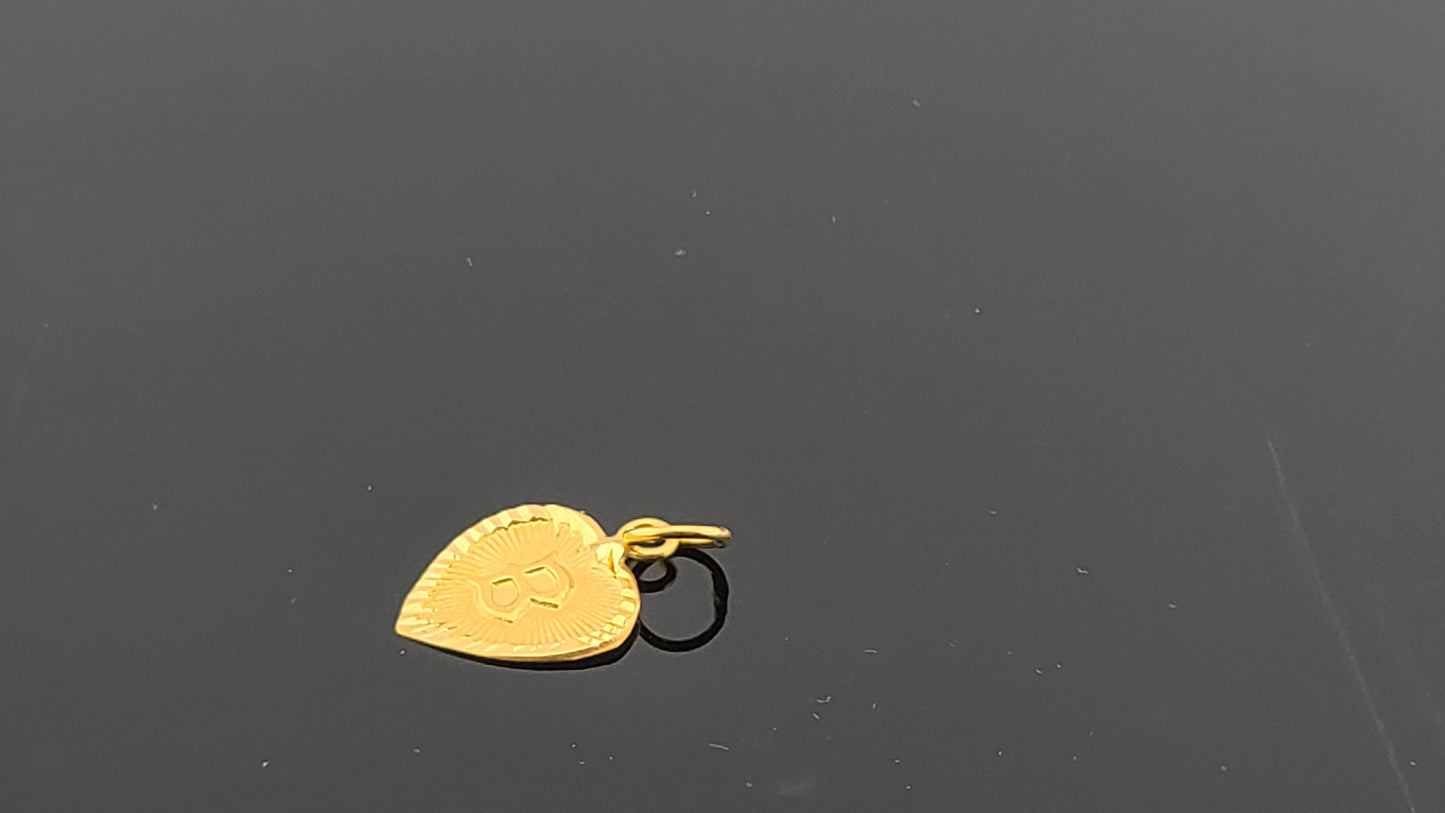 22K Solid Gold Letter Pendant P1648