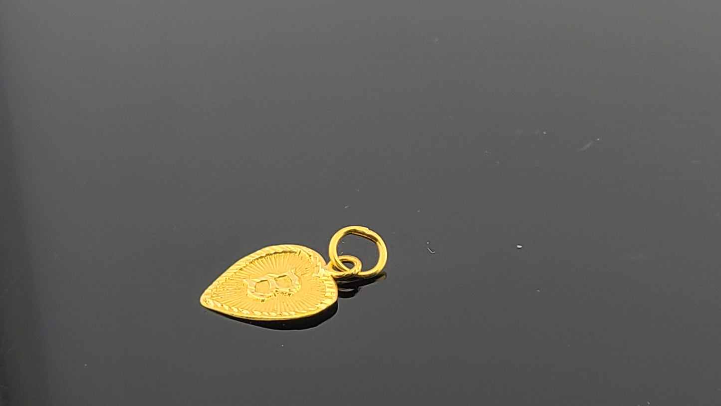 22K Solid Gold Letter Pendant P1651