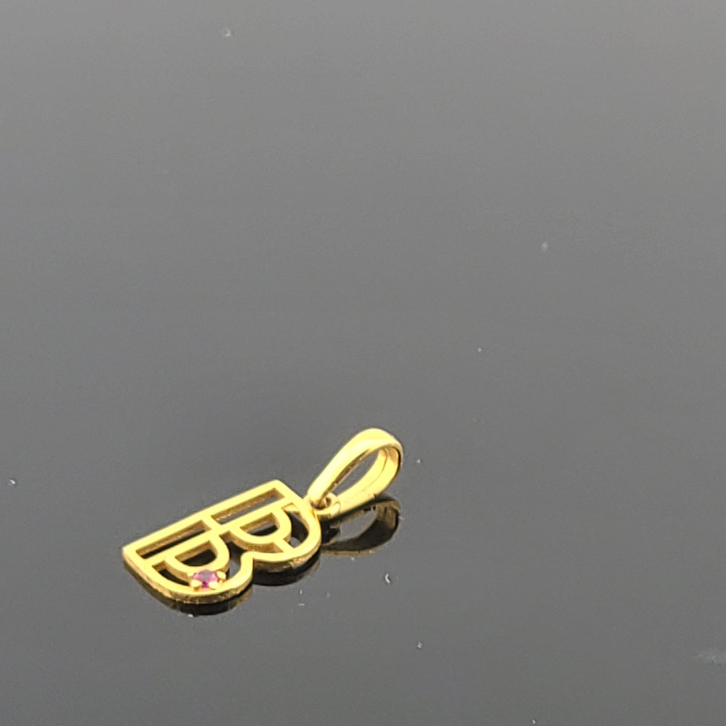 21K Solid Gold Letter Pendant P1654