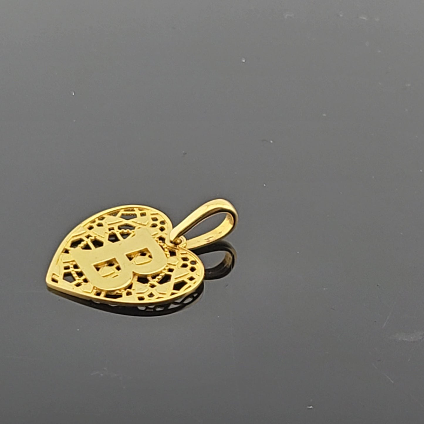 21K Solid Gold Letter Pendant P1655