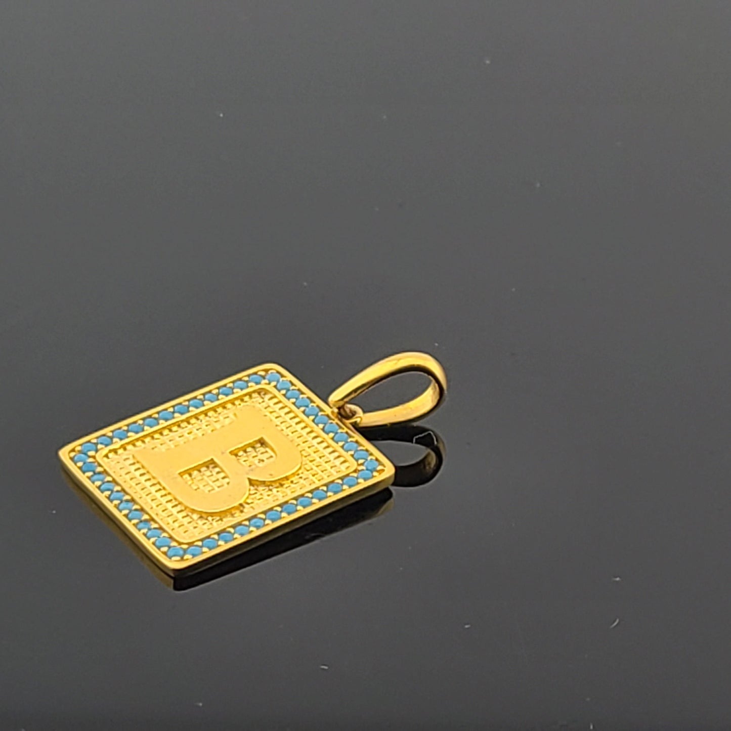 21K Solid Gold Letter Pendant P1656