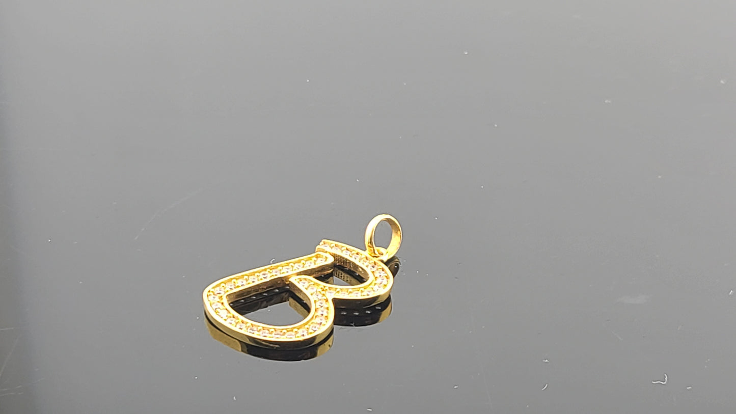 21K Solid Gold Letter Pendant P1657