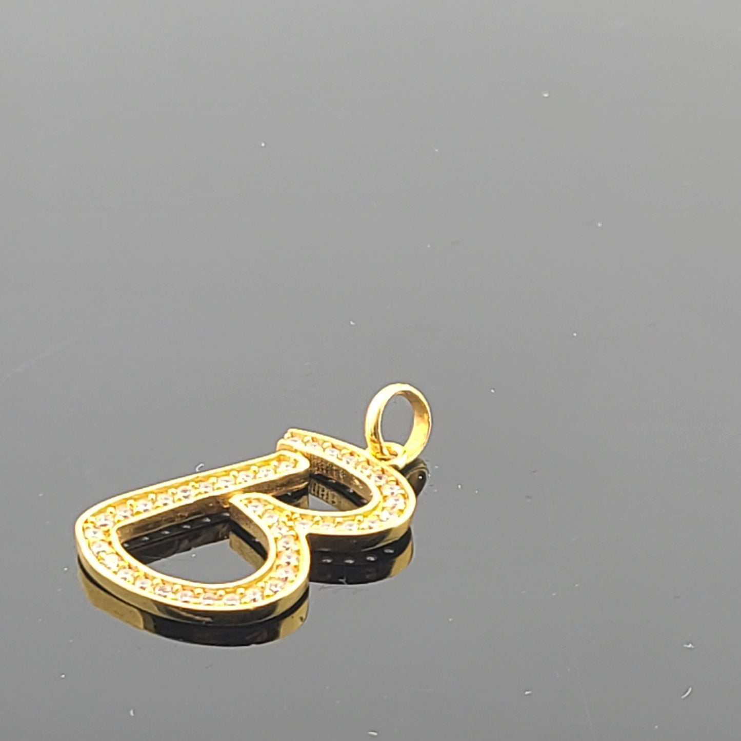 21K Solid Gold Letter Pendant P1657