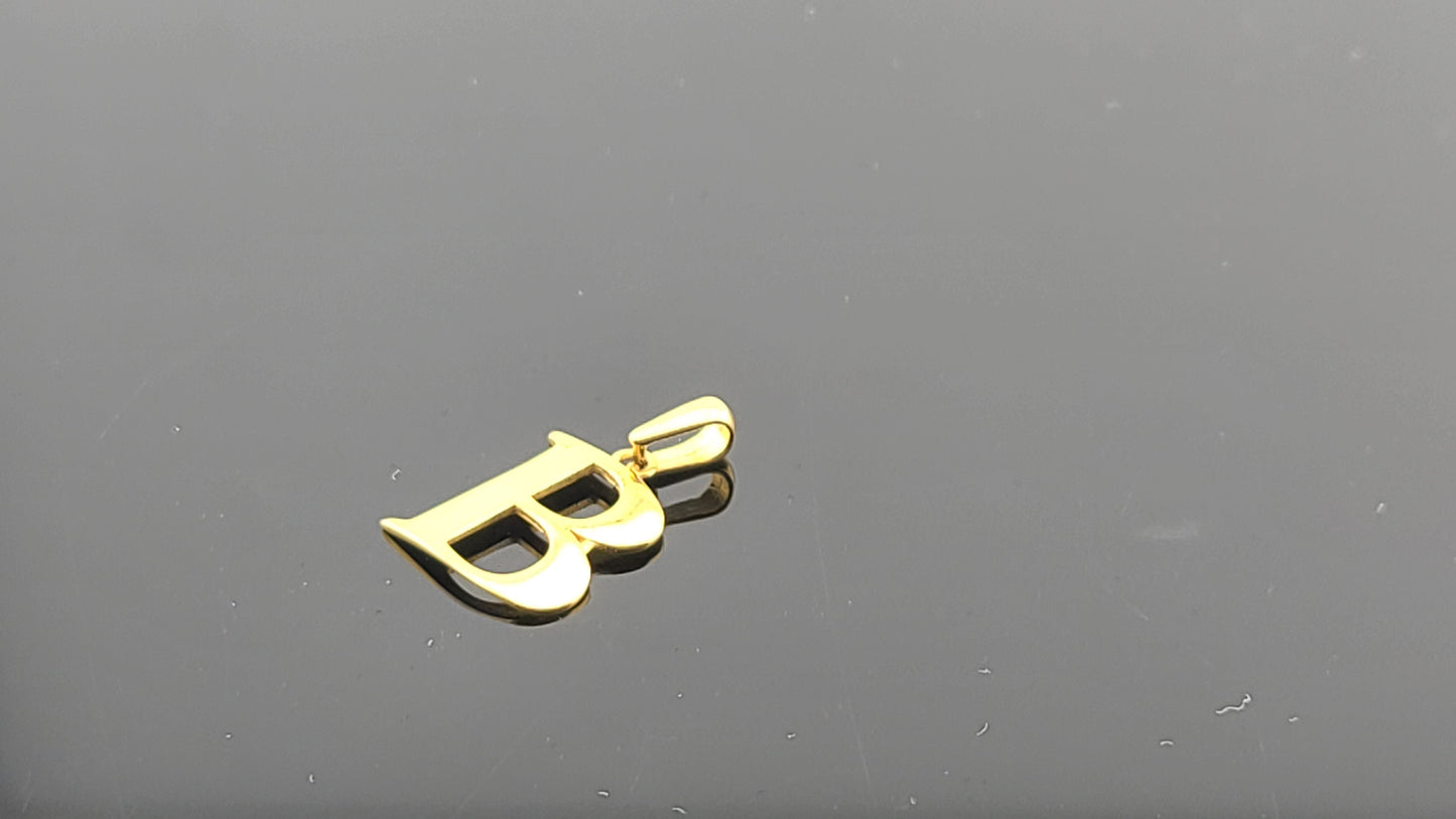 21K Solid Gold Letter Pendant P1658