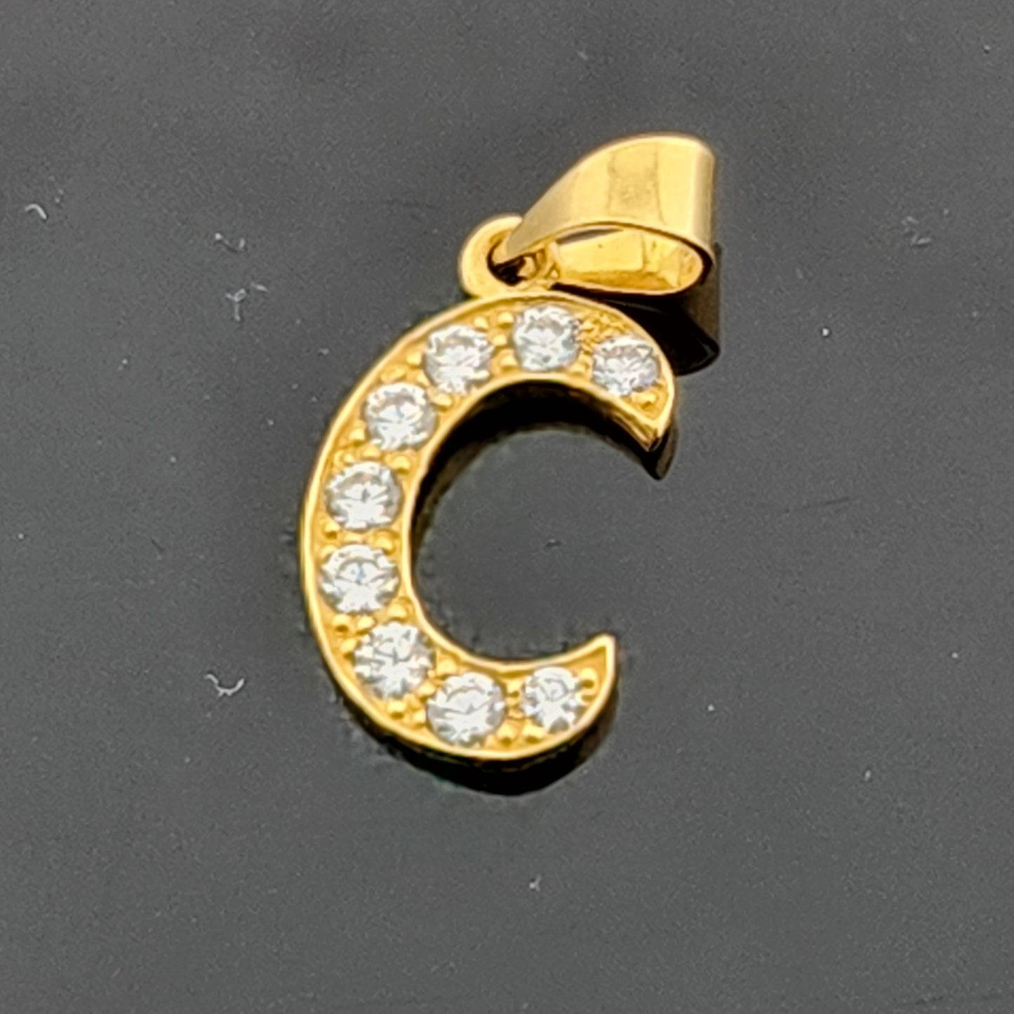 22K Solid Gold Letter Pendant P1659