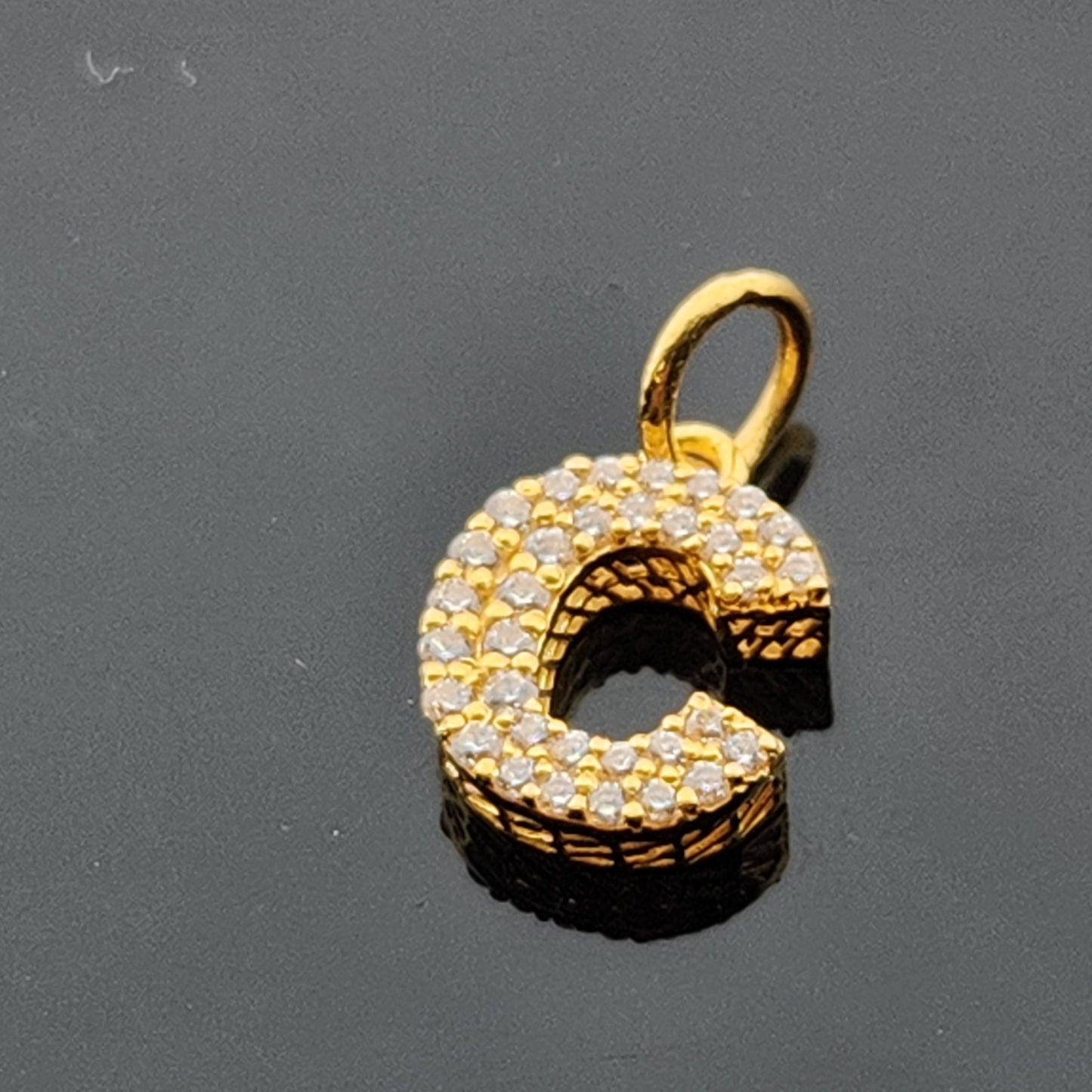 22K Solid Gold Letter Pendant P1660