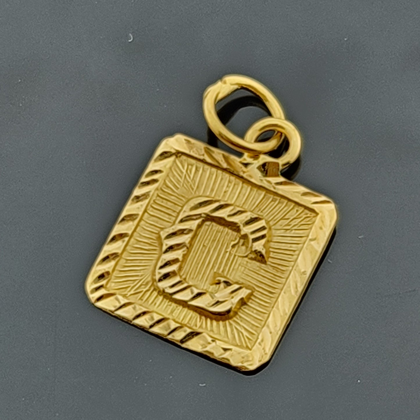 22K Solid Gold Letter Pendant P1661