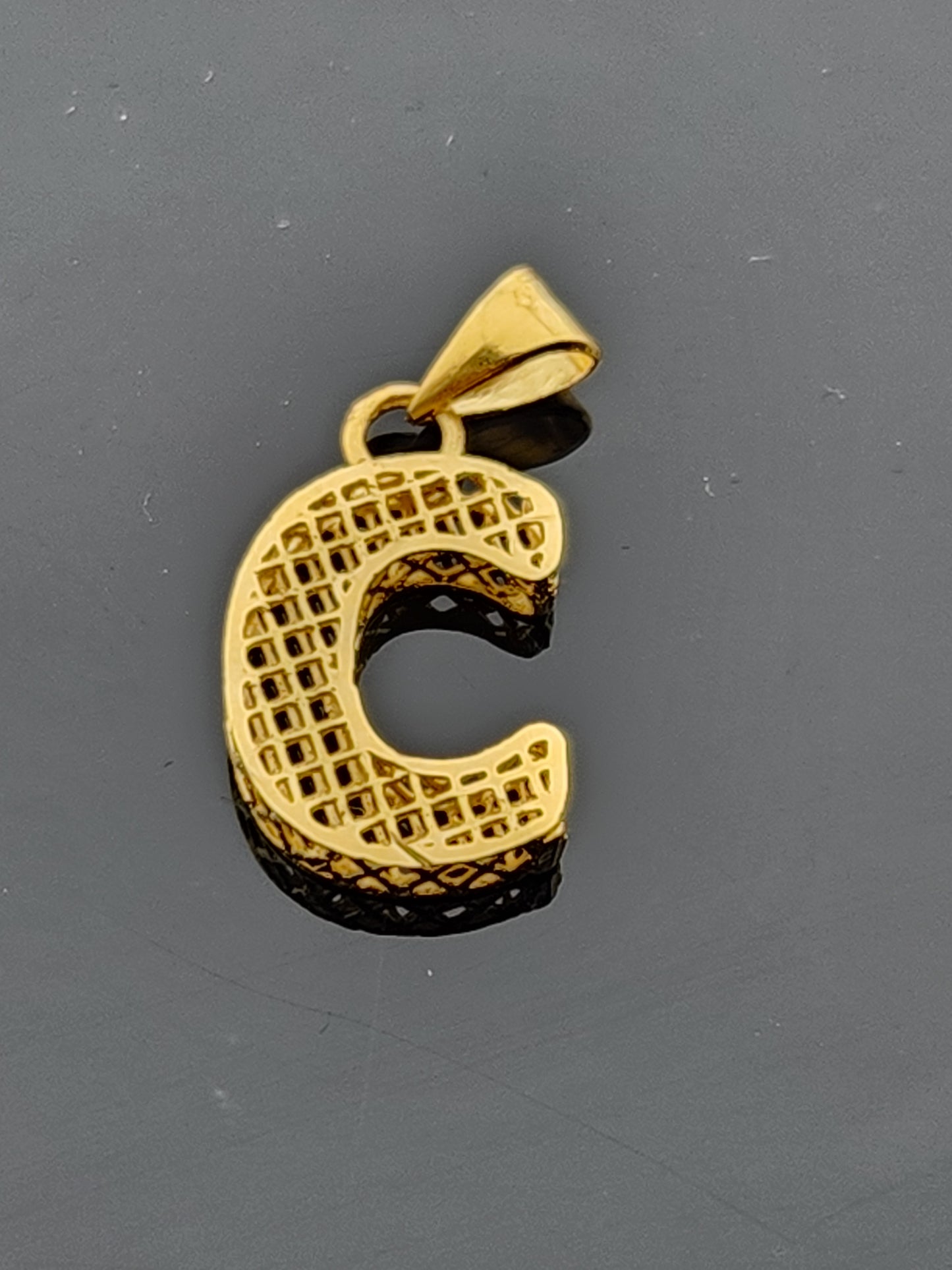 22K Solid Gold Letter Pendant P1662