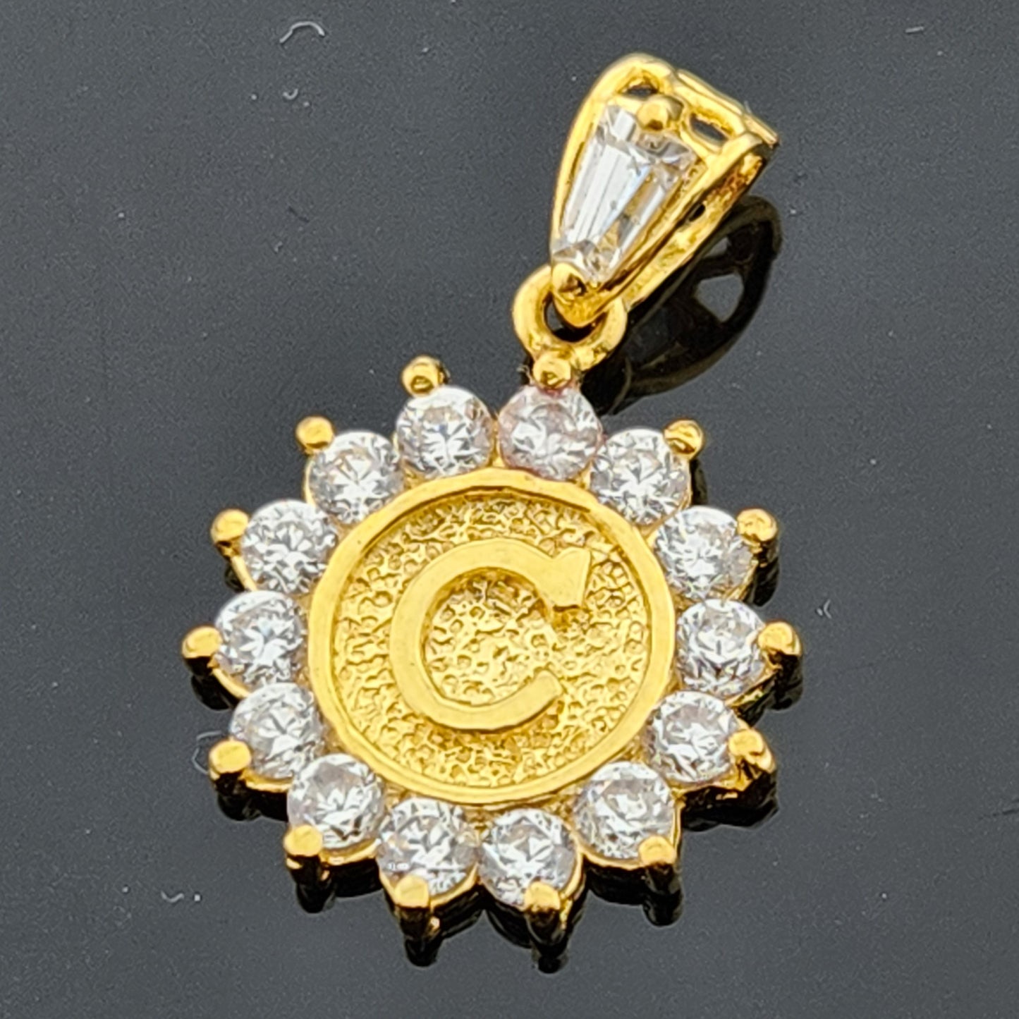 22K Solid Gold Letter Pendant P1663