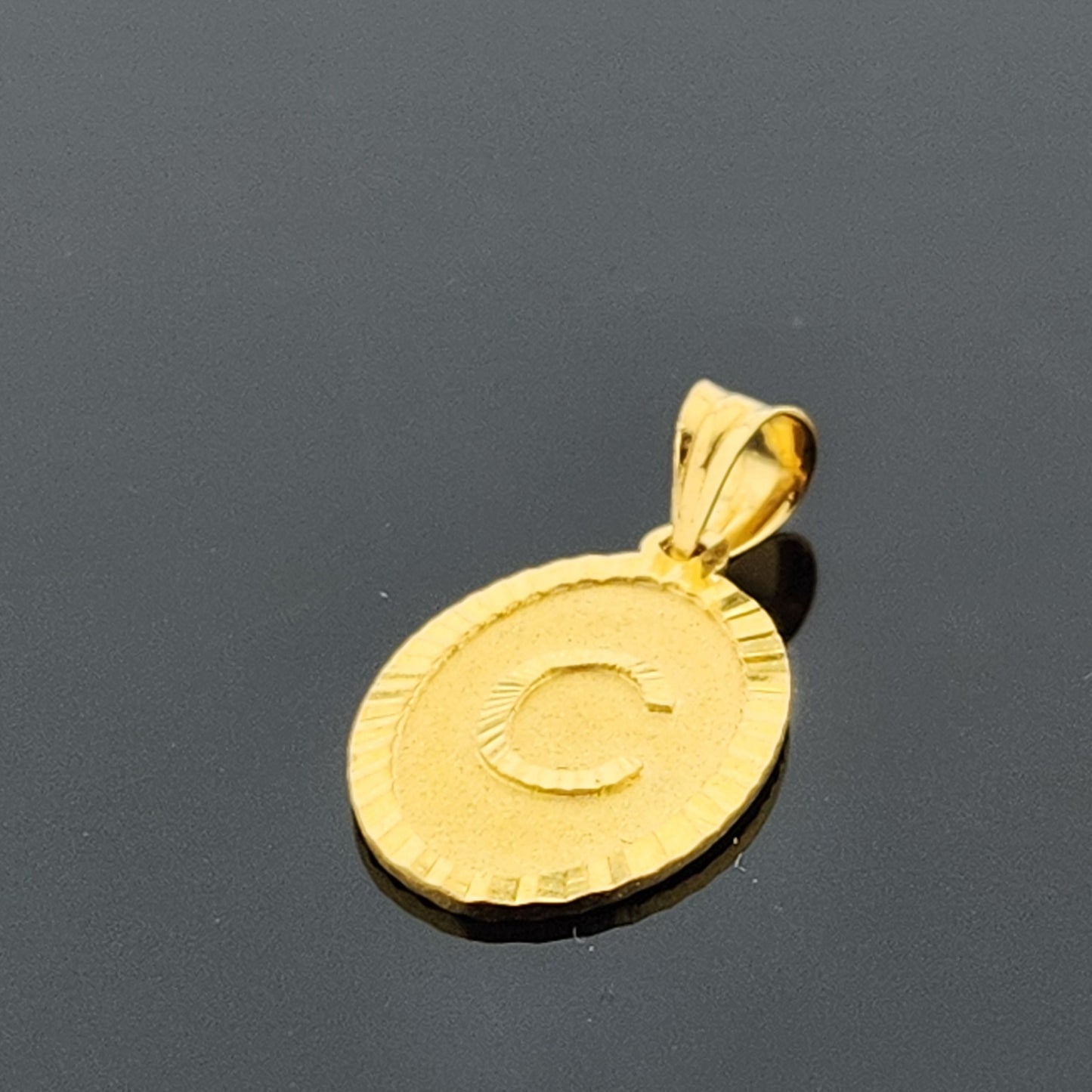 22K Solid Gold Letter Pendant P1664