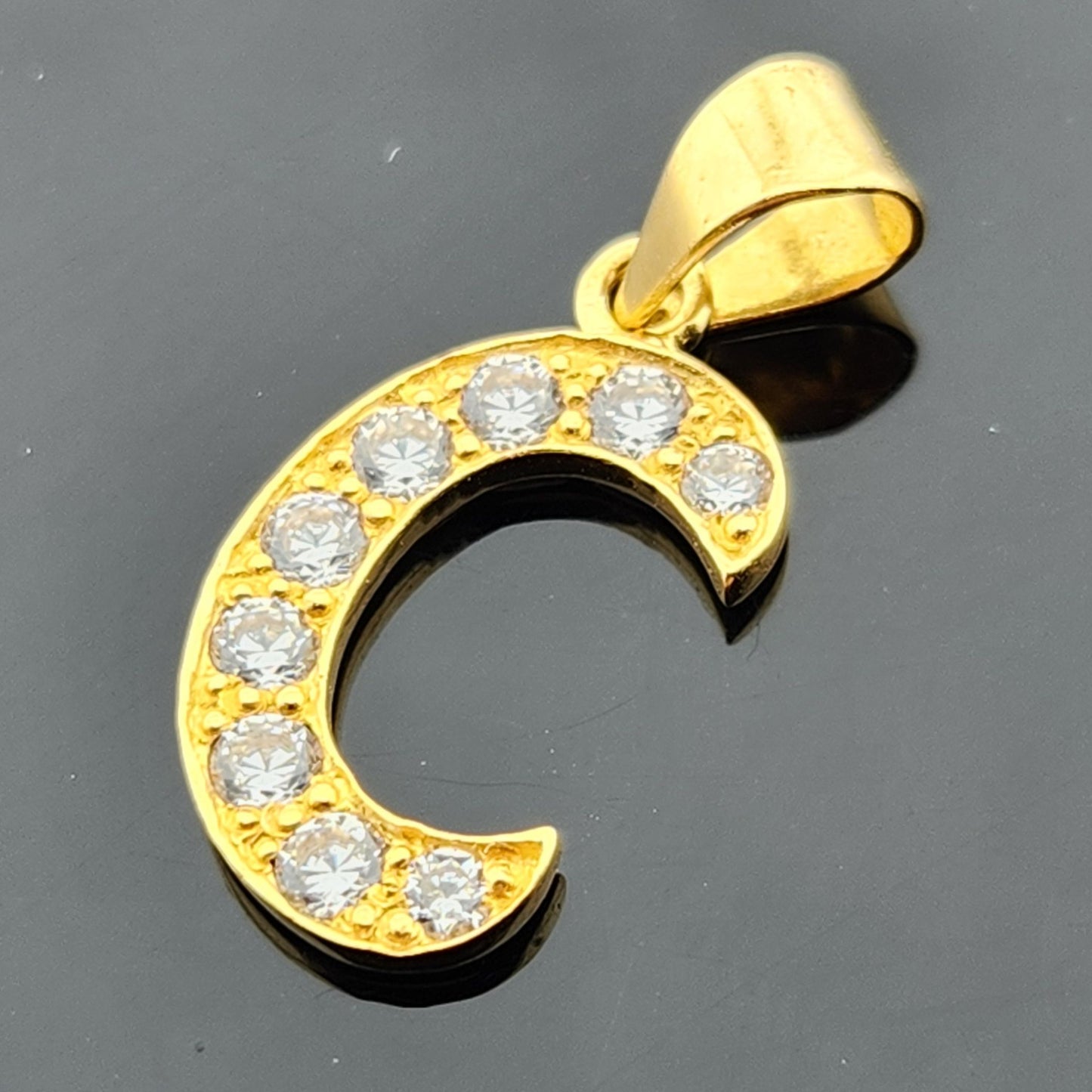 22K Solid Gold Letter Pendant P1665