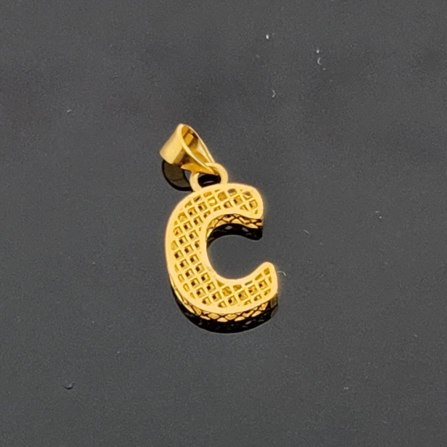 22K Solid Gold Letter Pendant P1666