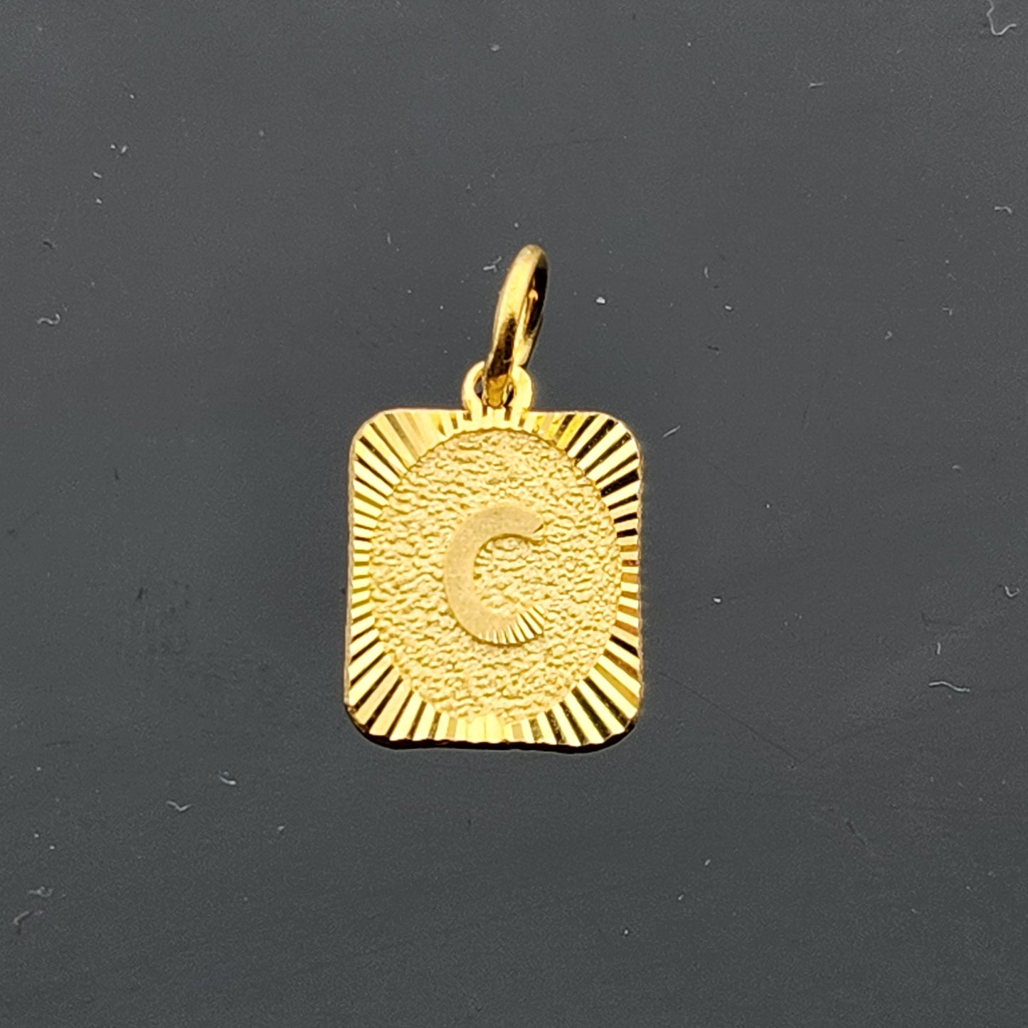 22K Solid Gold Letter Pendant P1668