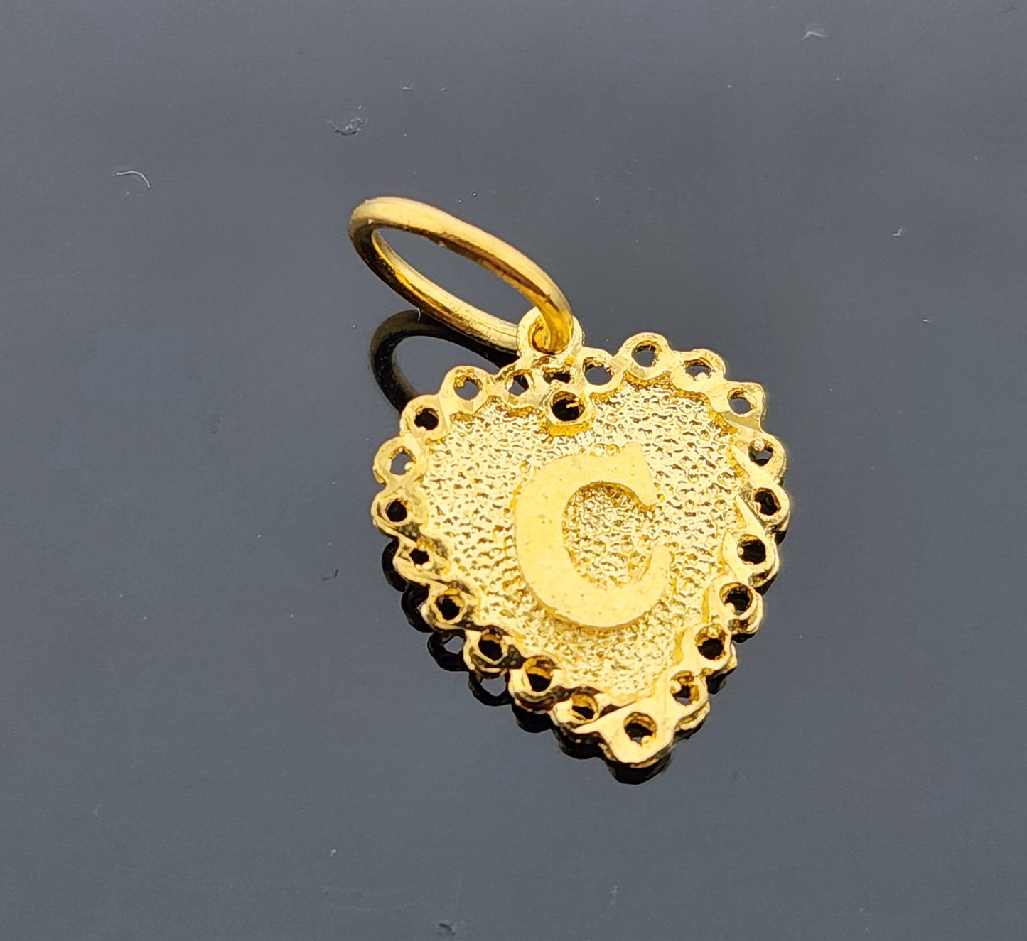 22K Solid Gold Letter Pendant P1671