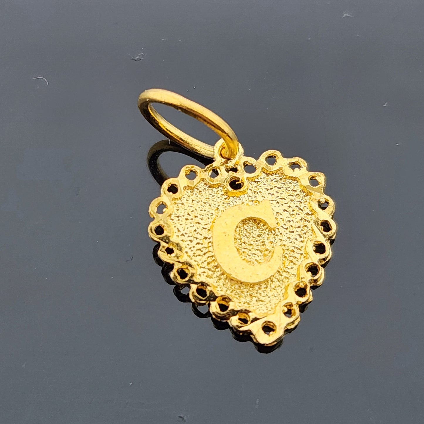 22K Solid Gold Letter Pendant P1671