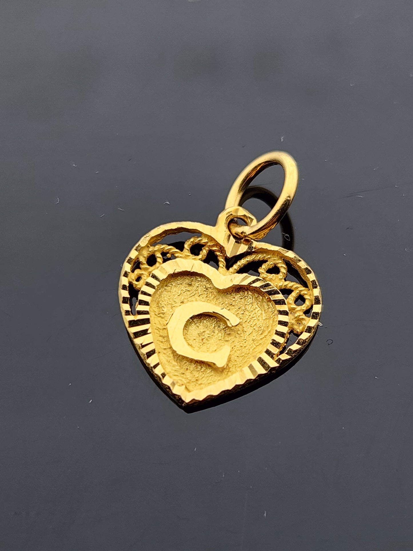 22K Solid Gold Letter Pendant P1674