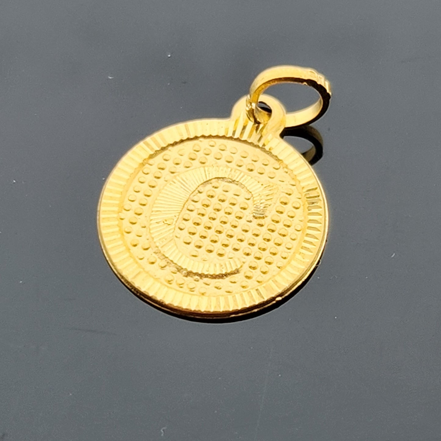 22K Solid Gold Letter Pendant P1678