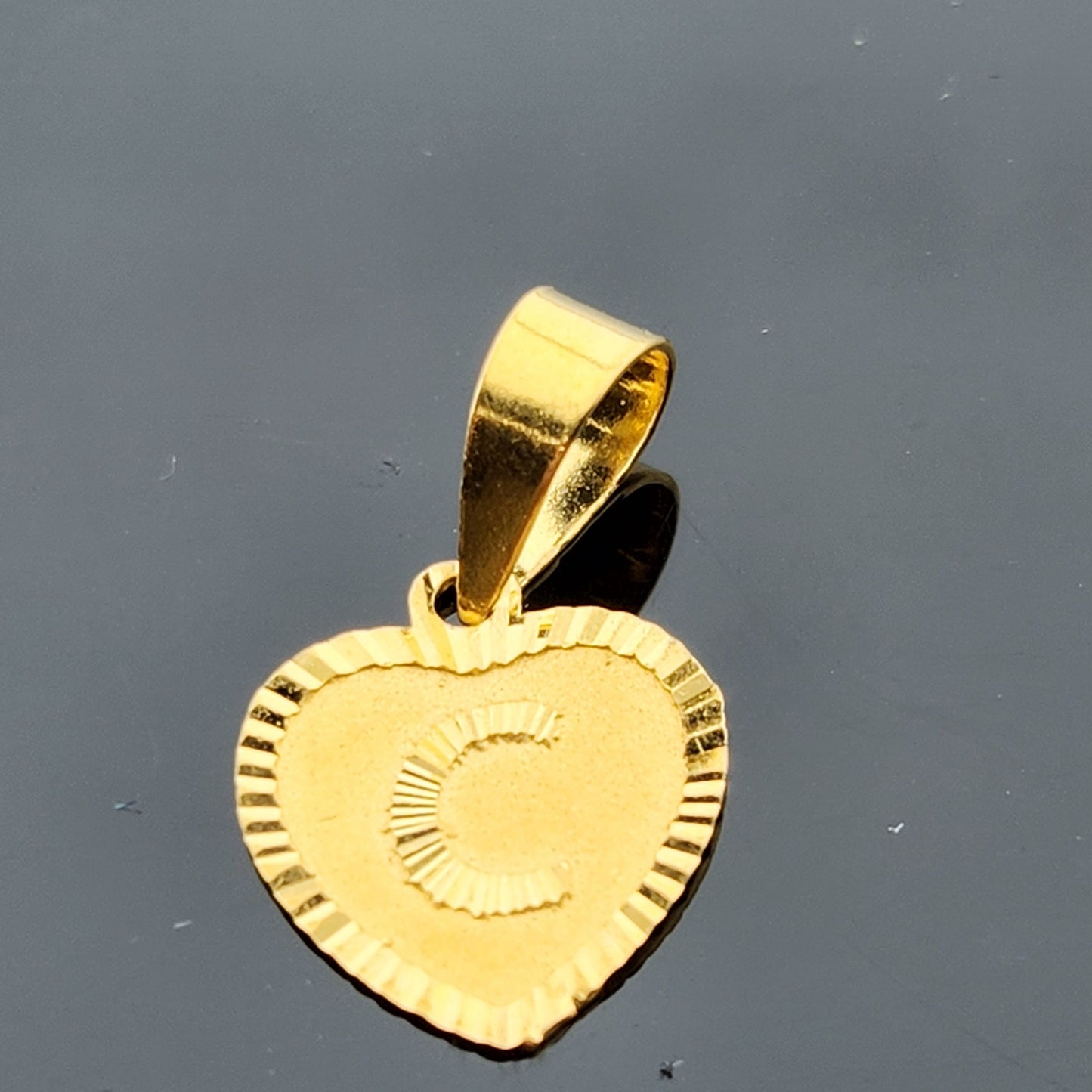 22K Solid Gold Letter Pendant P1679