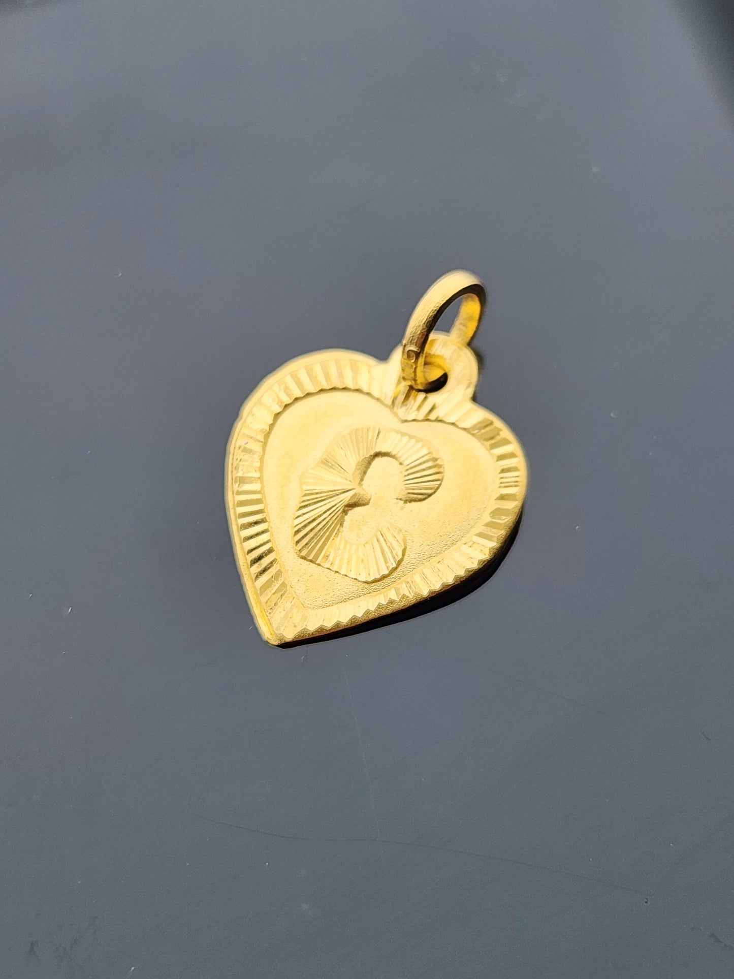22K Solid Gold Letter Pendant P1680