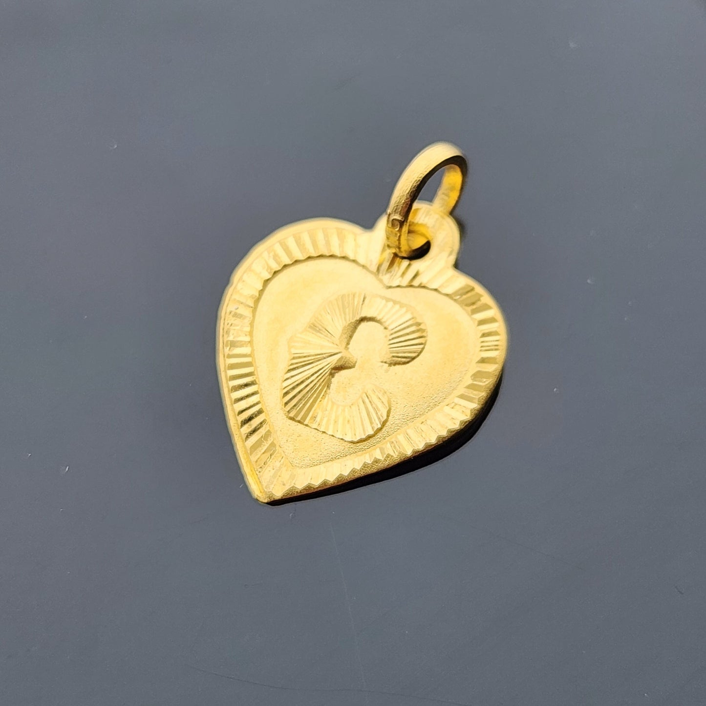 22K Solid Gold Letter Pendant P1680