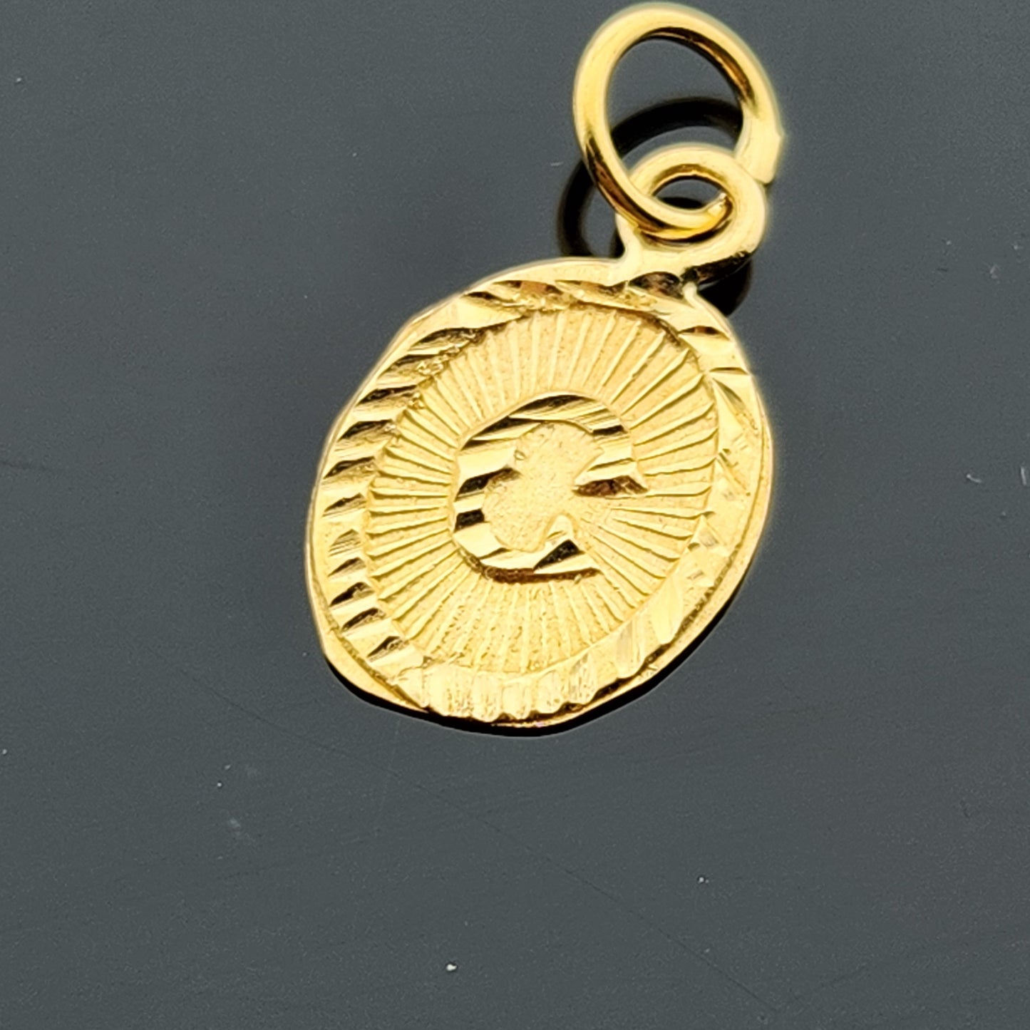 22K Solid Gold Letter Pendant P1682
