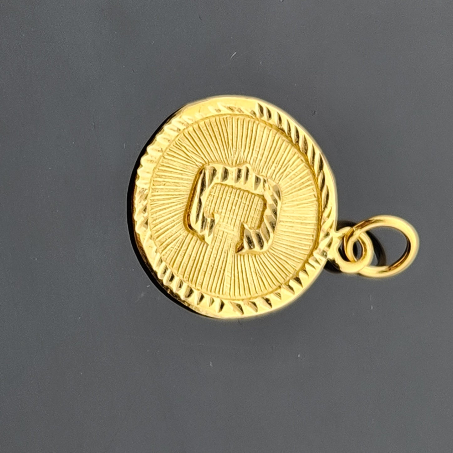 22K Solid Gold Letter Pendant P1683