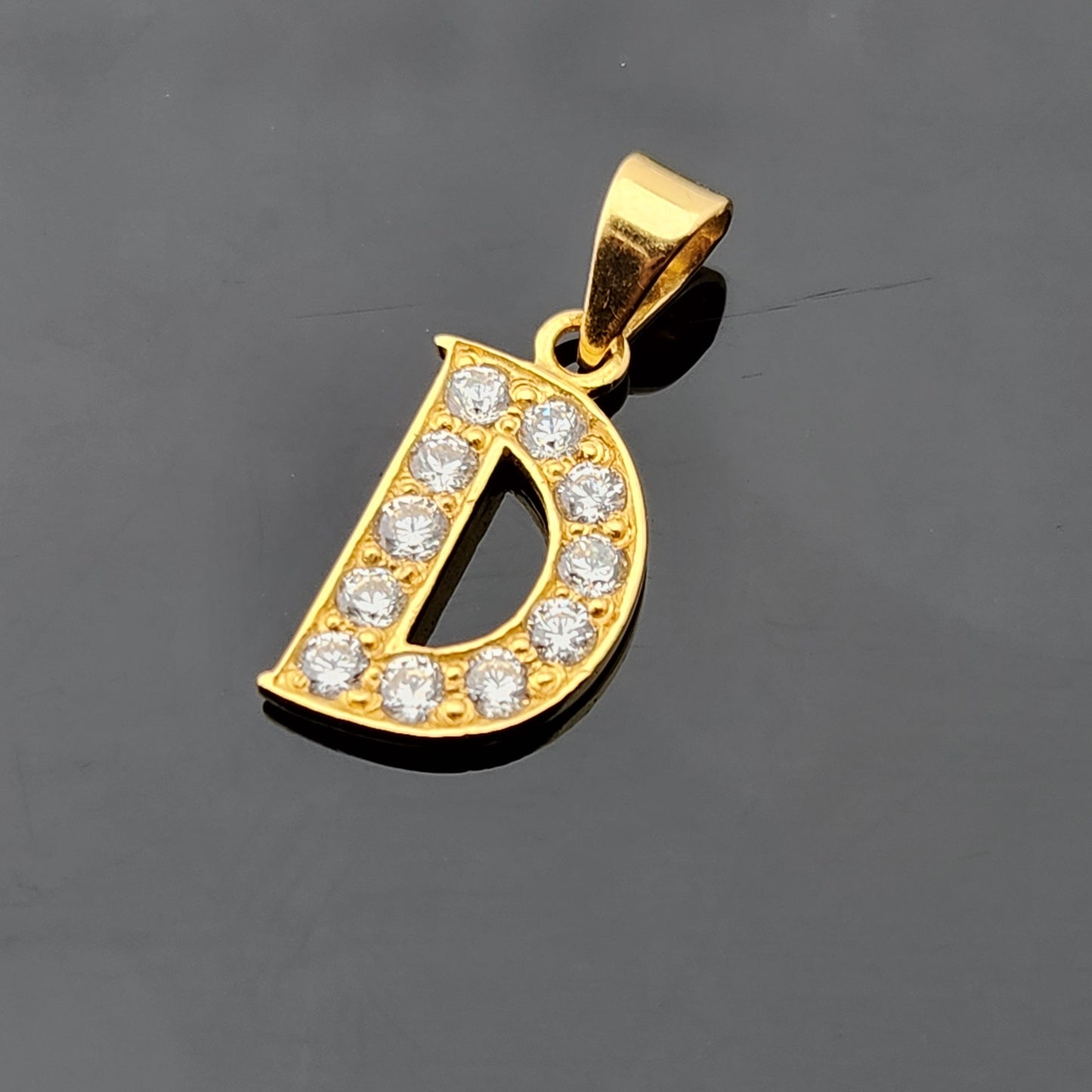 22K Solid Gold Letter Pendant P1685
