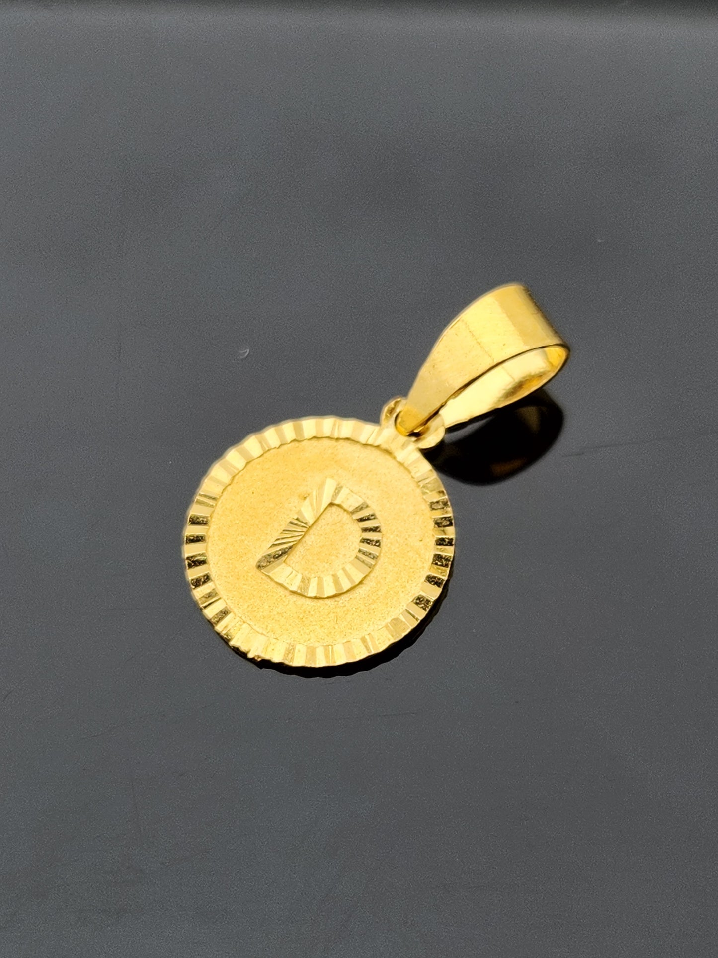 22K Solid Gold Letter Pendant P1686