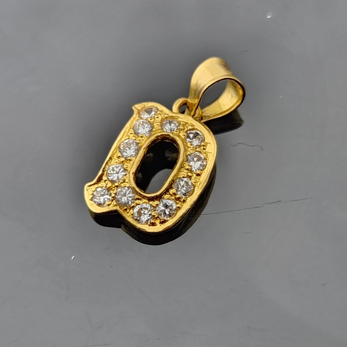 22K Solid Gold Letter Pendant P1688