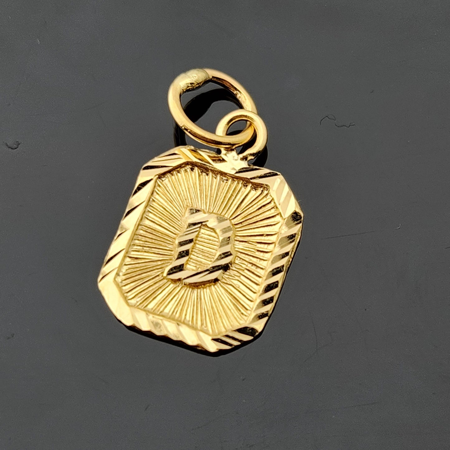 22K Solid Gold Letter Pendant P1693