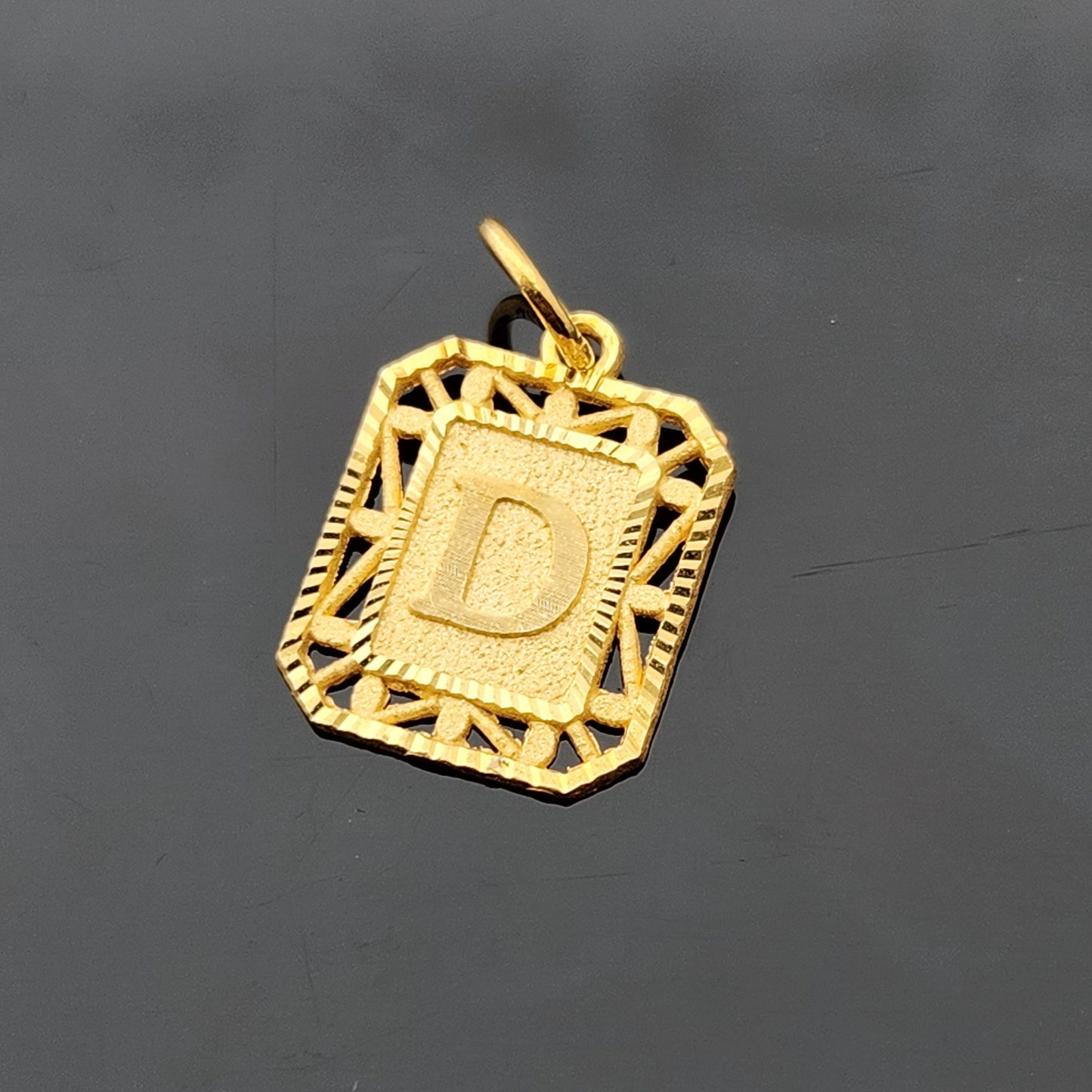 22K Solid Gold Letter Pendant P1694