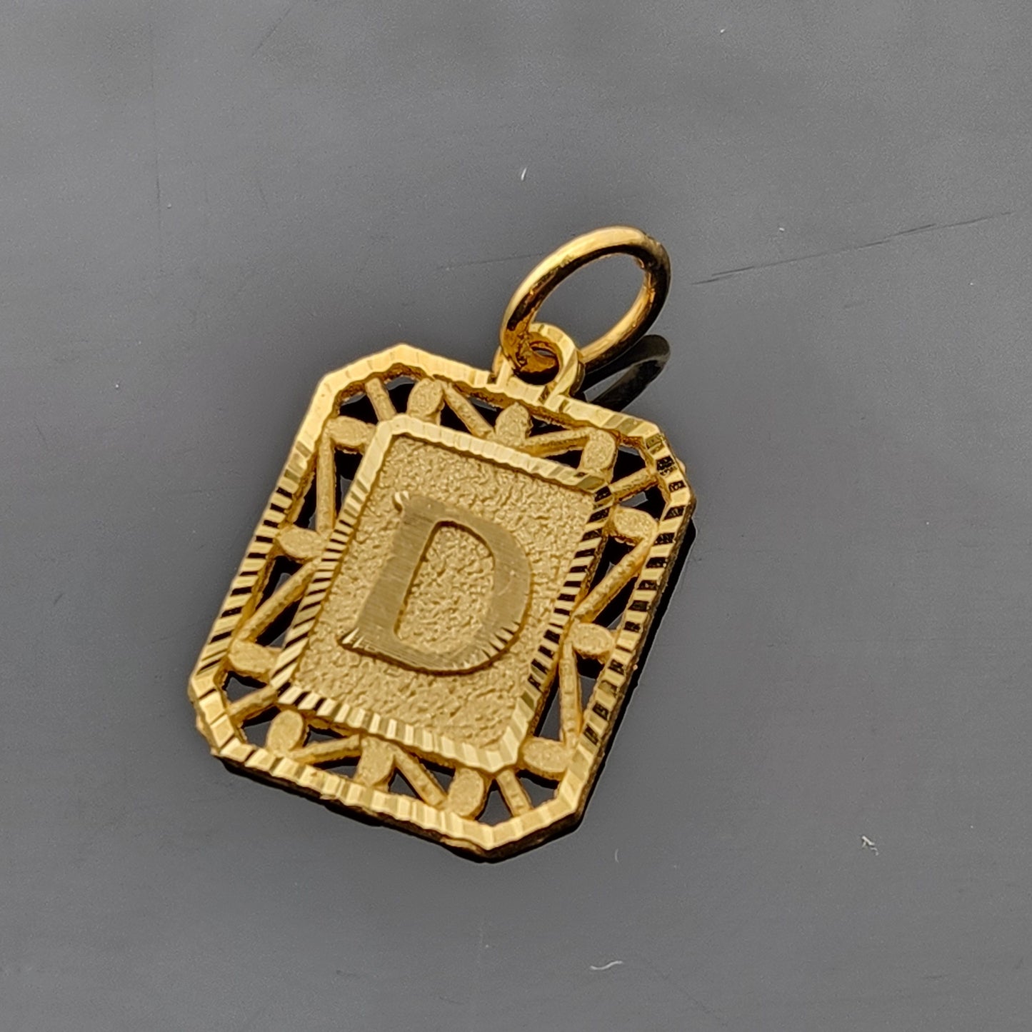 22K Solid Gold Letter Pendant P1699