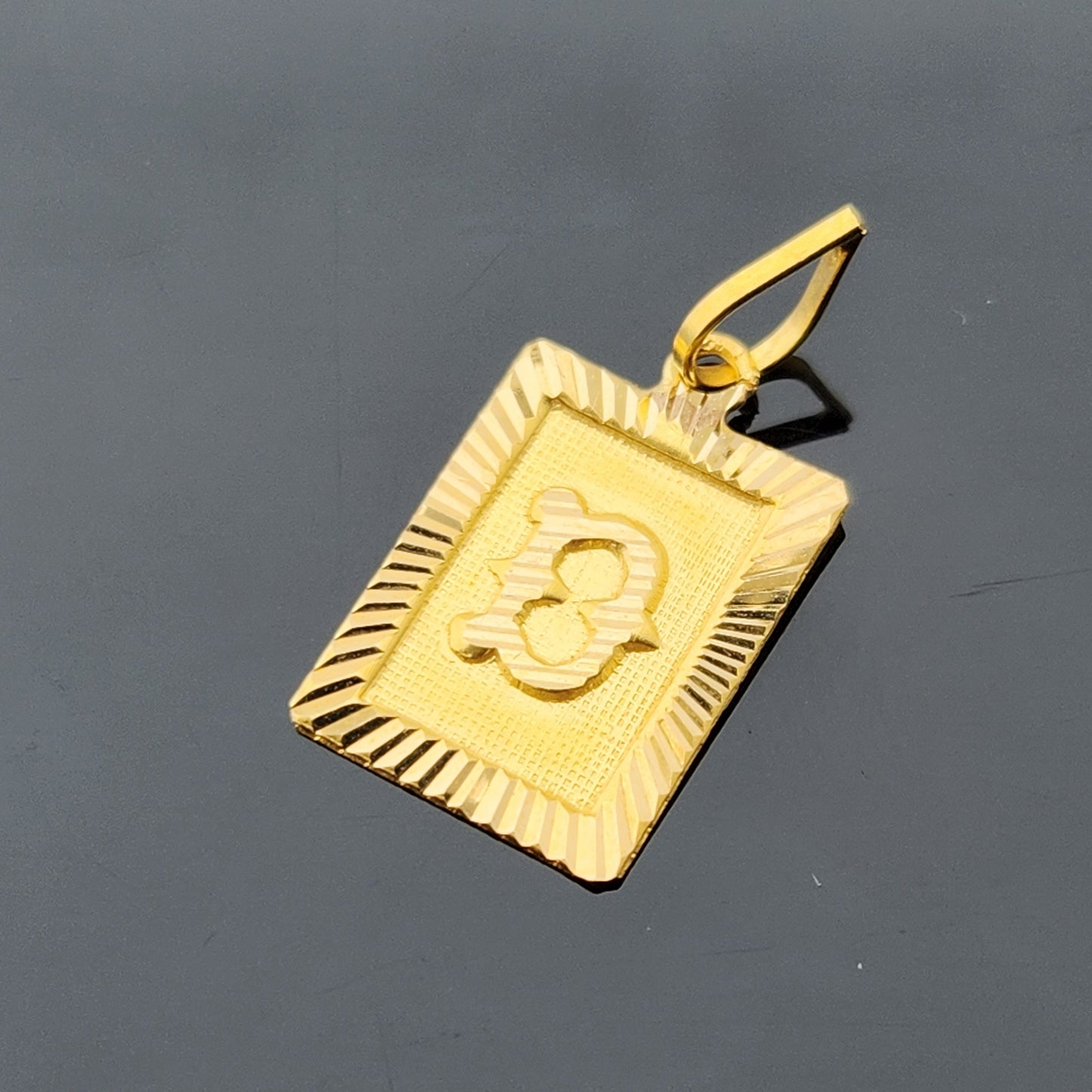 22K Solid Gold Letter Pendant P1704