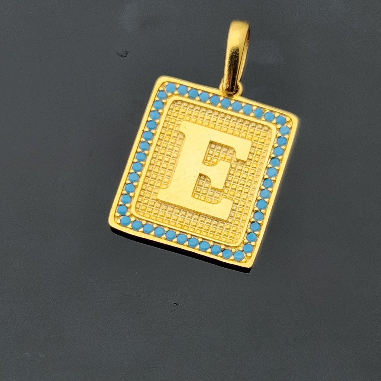 21K Solid Gold Letter Pendant P1713
