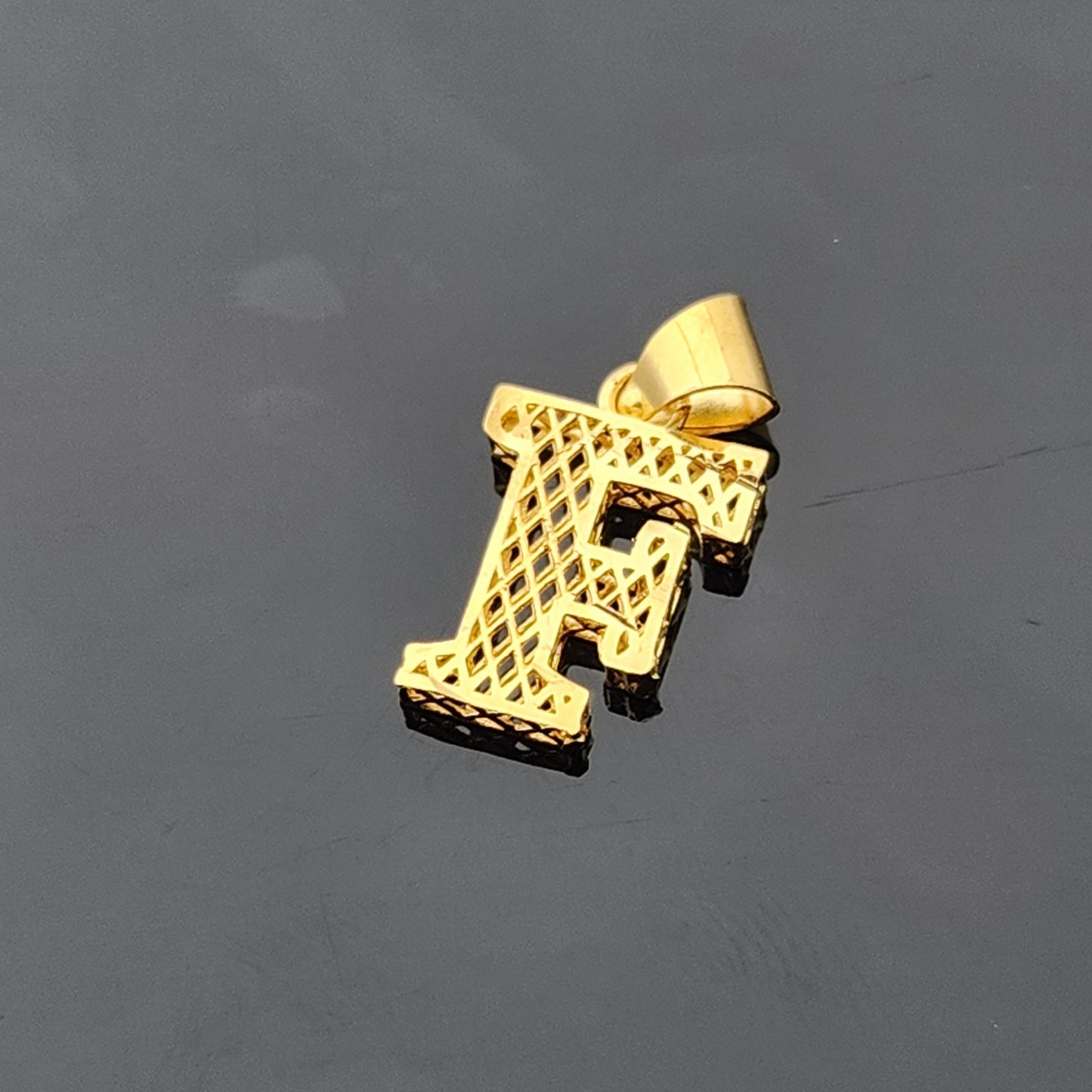 22K Solid Gold Letter Pendant P1720