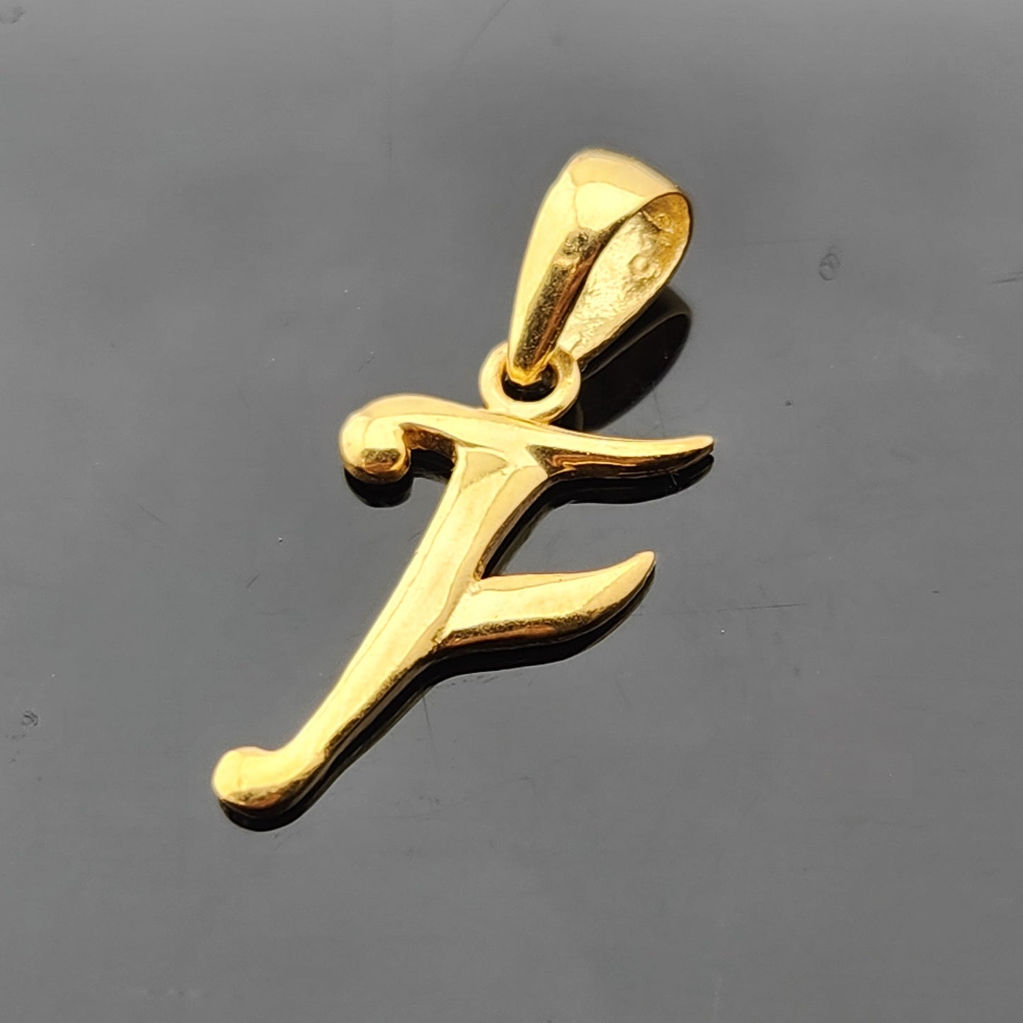 22K Solid Gold Letter Pendant P1726