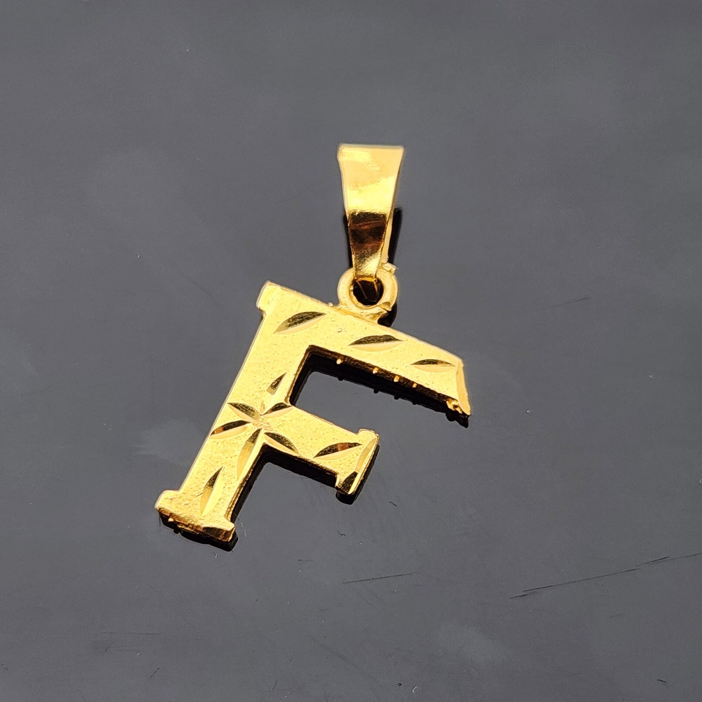 22K Solid Gold Letter Pendant P1730