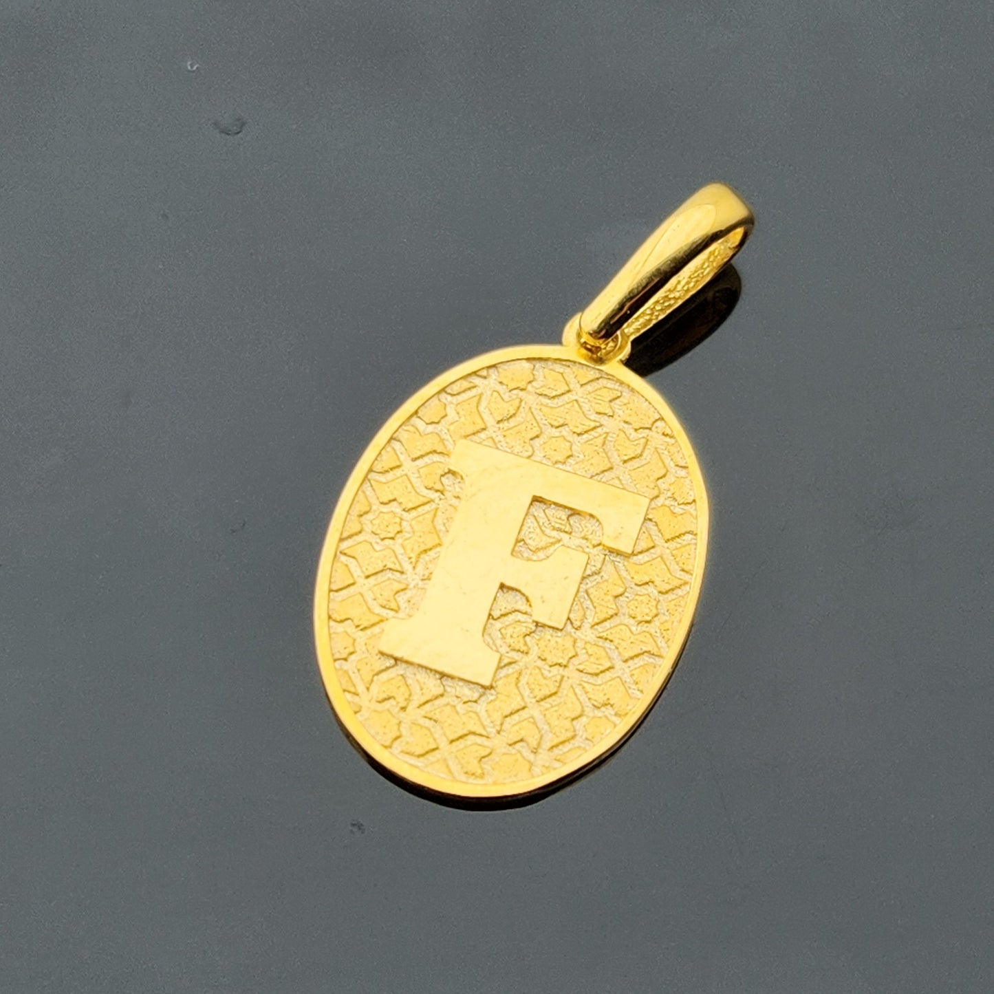 21K Solid Gold Letter Pendant P1732