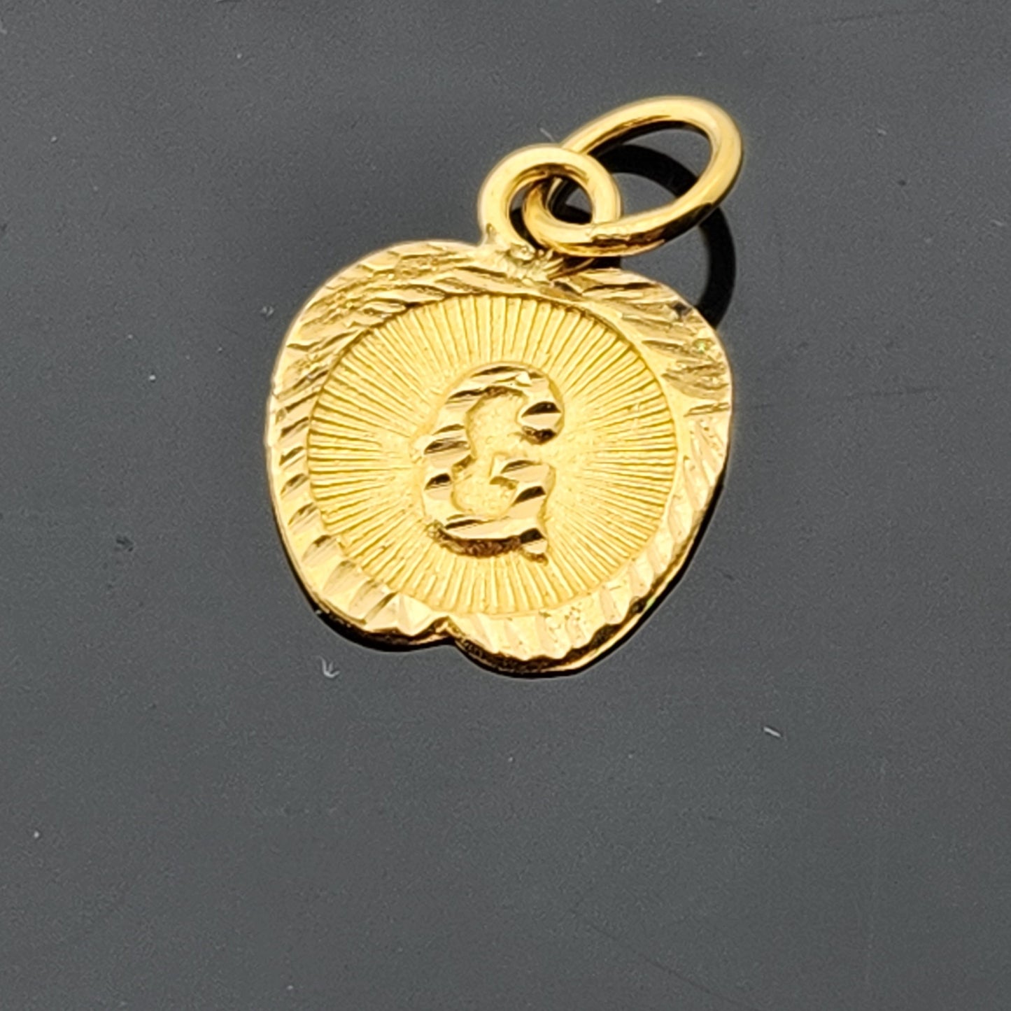22K Solid Gold Letter Pendant P1736