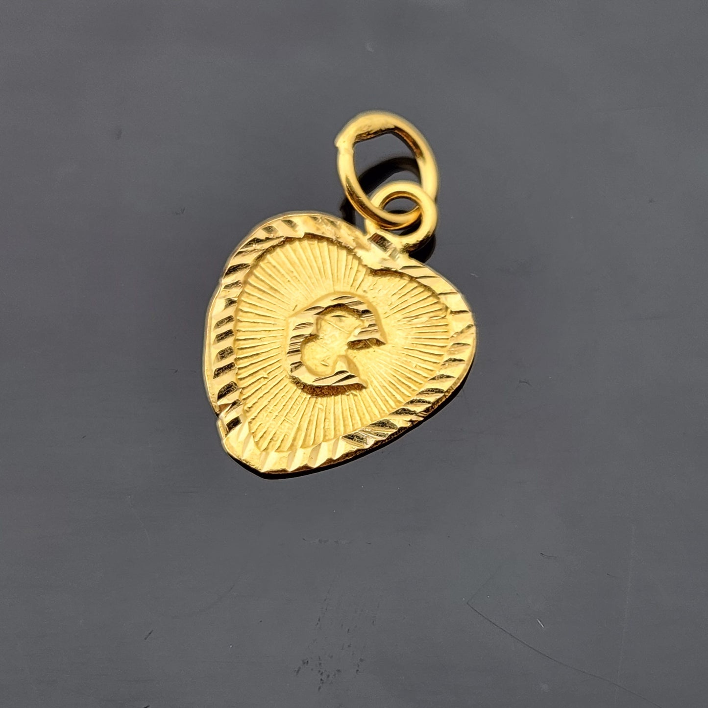 22K Solid Gold Letter Pendant P1738