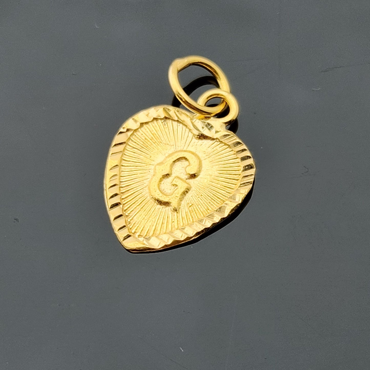 22K Solid Gold Letter Pendant P1741