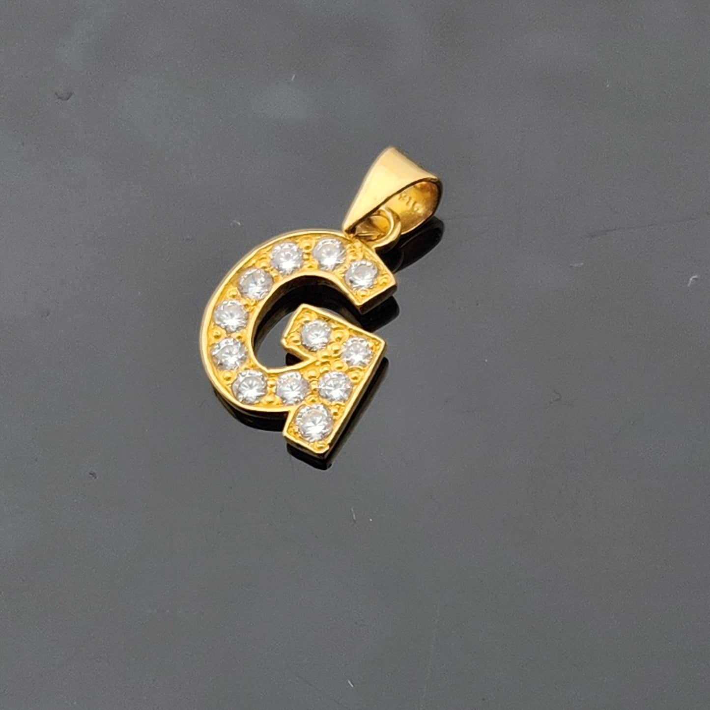 22K Solid Gold Letter Pendant P1742